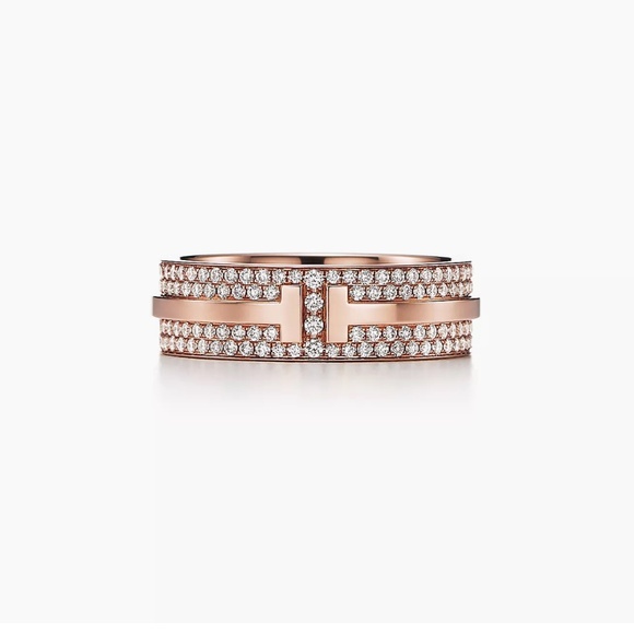 Tiffany&Co T wide pave diamond ring - Picture 10 of 11